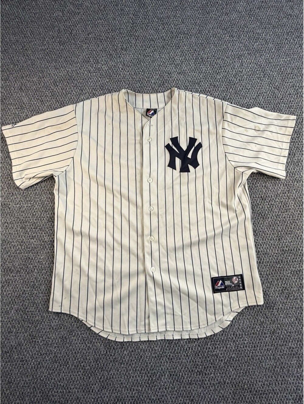 Majestic Derek Jeter #9 New York Yankees Jersey Adult XL Pinstripe MLB Baseball